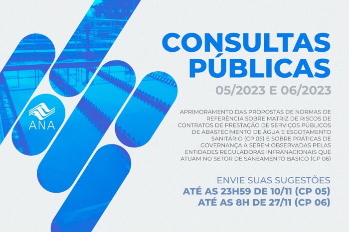 Consultas públicas sobre matriz de riscos de contratos e práticas de governança para entidades do setor de saneamento têm novos prazos de contribuição