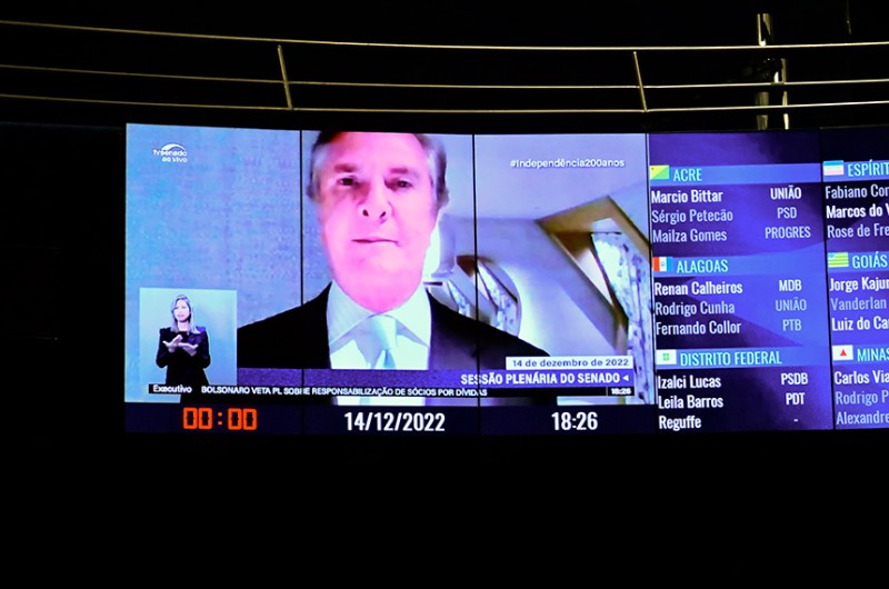Em despedida do Senado, Collor se diz preocupado mas também otimista